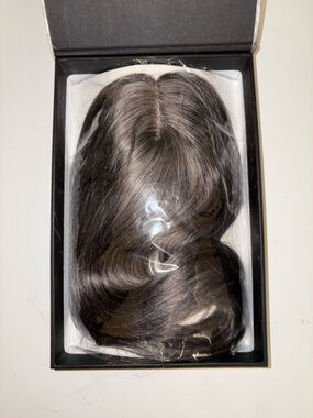 Women's Hair Topper - Dark Brown grey